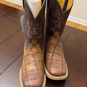 Tin Haul Men's Dark Brown and Tan Boots